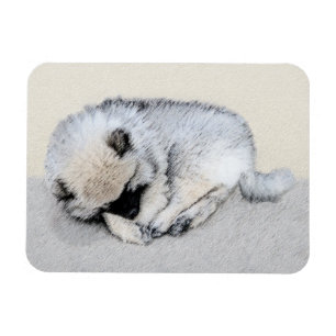 Magnet Flexible Keeshond Sleeping Puppy Peinture Chien Art origina