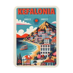 Magnet Flexible kefalonia grèce vintage souvenirs de voyage