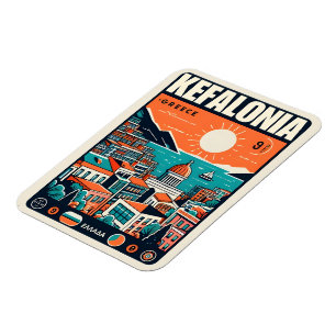 Magnet Flexible kefalonia grèce vintage souvenirs de voyage