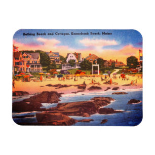 Magnet Flexible Kennebunk Beach, Maine Cottages Vintages Photo