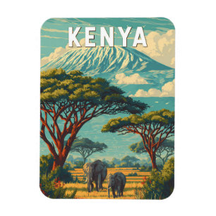 Magnet Flexible Kenya Illustration Voyage Art Vintage