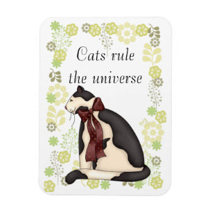Magnet Flexible Kitty Chat avec Fleurs Photo