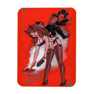 Magnet Flexible La beauté et le Krampus Noël Vintage Noël