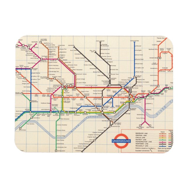 Magnet Flexible La carte métro de Londres (Horizontal)