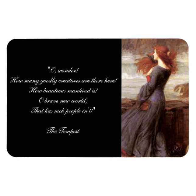 Magnet Flexible La citation de la tempête de William Shakespeare (Horizontal)