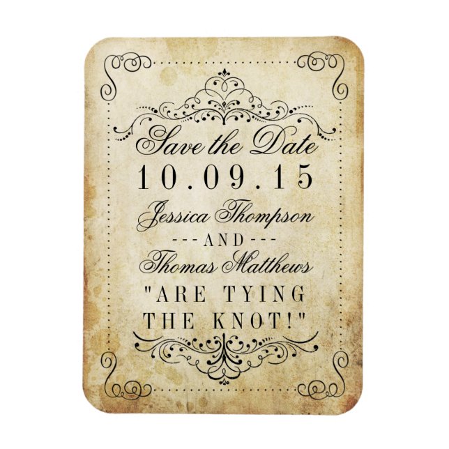 Magnet Flexible La collection de mariage vintage fleurie et ornée (Vertical)