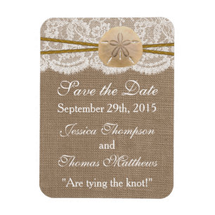 Magnet Flexible La collection de mariages de plage de sable rustiq