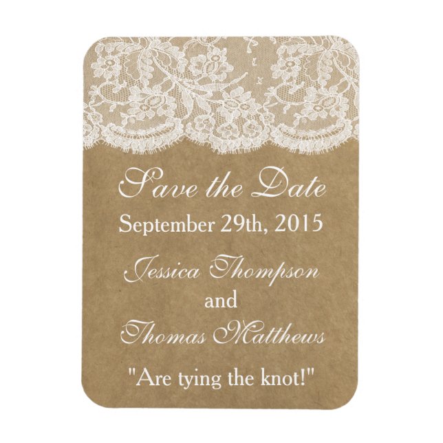 Magnet Flexible La collection de Mariages Kraft & Lace (Vertical)