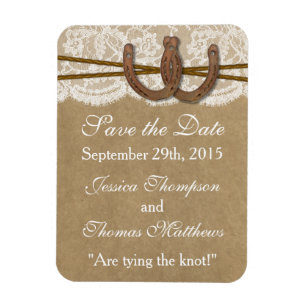 Magnet Flexible La collection de Mariages Kraft, Lace & Horseshoe