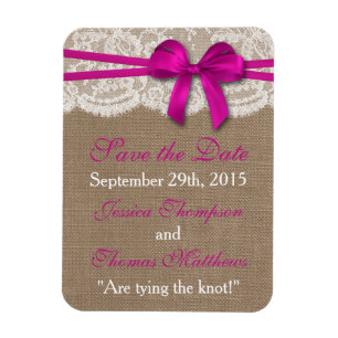 Magnet Flexible La collection de Mariages Rustic Pink Bow