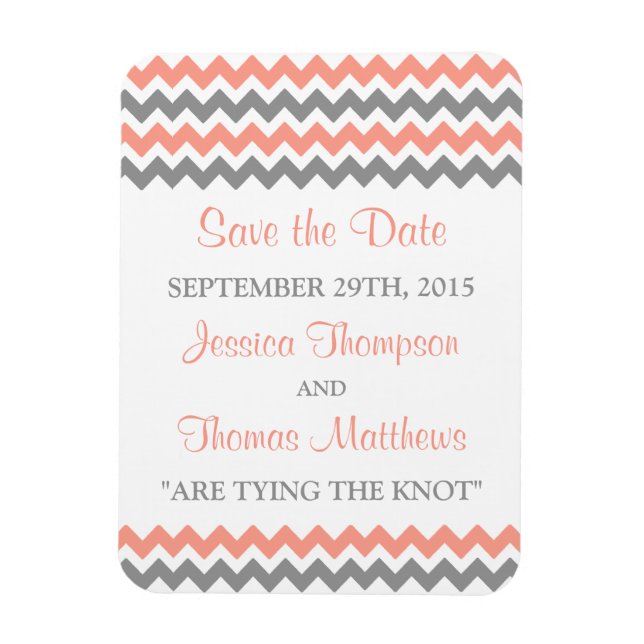 Magnet Flexible La collection moderne de Mariages Chevron - rose e (Vertical)