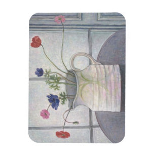 Magnet Flexible La cruche 2008 d'anémones et de pavots fleurit