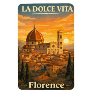 Magnet Flexible La Dolce Vita - Affiche de voyage vintage de Flore