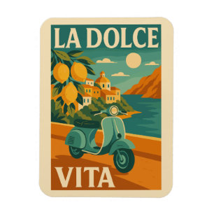 Magnet Flexible La Dolce Vita – Voyage sur la Côte Italienne Rétro