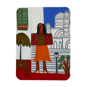 Magnet Flexible La fille gitane devant Sacre Coeur 2006