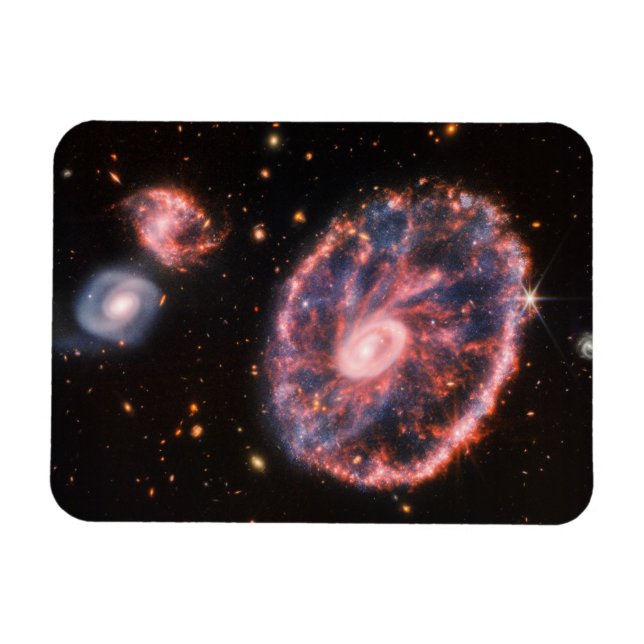 Magnet Flexible La Galaxie Cartwheel Et Ses Galaxies Compagnons. (Horizontal)