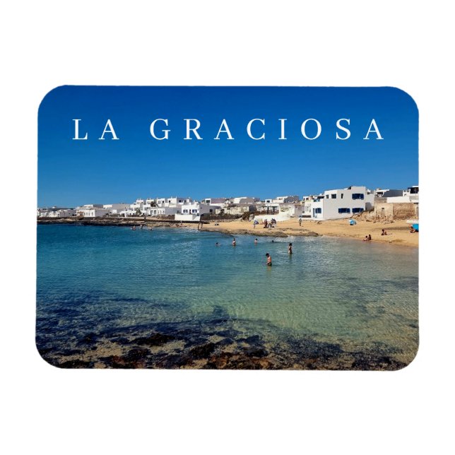 Magnet Flexible La Graciosa Caleta de Sebo vue aimant frigo (Horizontal)
