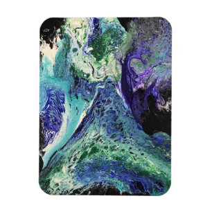 Magnet Flexible La Laguna #1 peinture en bleu, turquoise, blanc