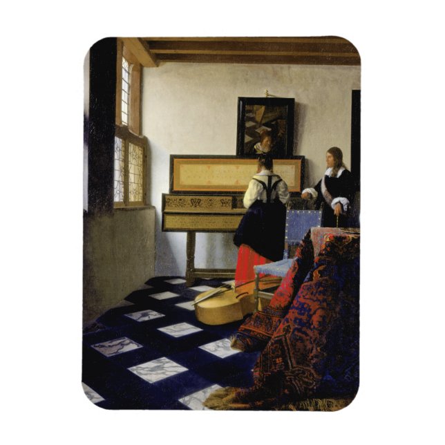 Magnet Flexible La leçon de musique de Johannes Vermeer (Vertical)