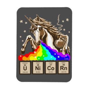 Magnet Flexible La licorne de chimie vomit l'arc-en-ciel