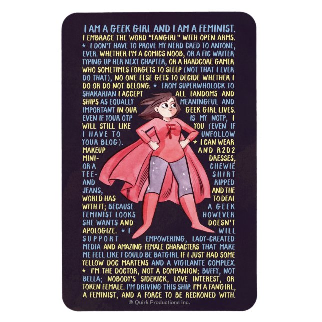 Magnet Flexible La Litanie de la fille Geek pour le féminisme (Vertical)