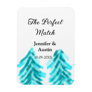 Magnet Flexible La parfaite correspondance hiver pin bleu mariage 
