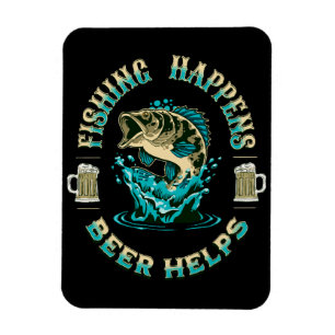 Magnet Flexible La pêche arrive. La bière aide!