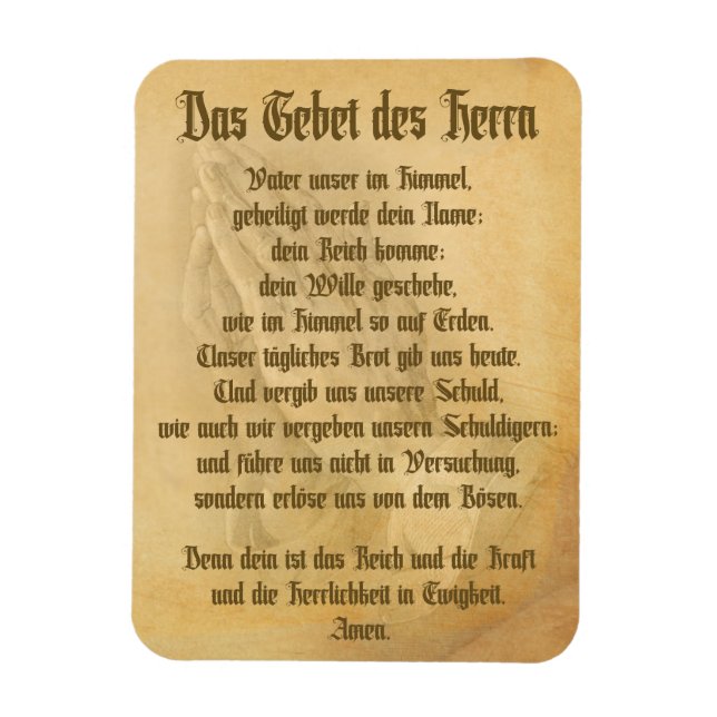 Magnet Flexible La prière du Seigneur (allemand) (Vertical)