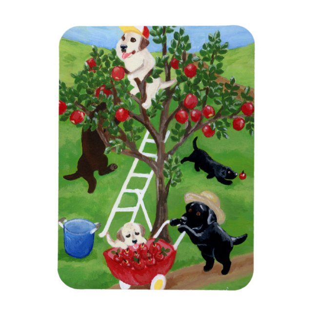 Magnet Flexible Labradors Apple Tree (Vertical)