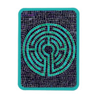 LABYRINTHE III Aimant flexible 3x4 - Turquoise
