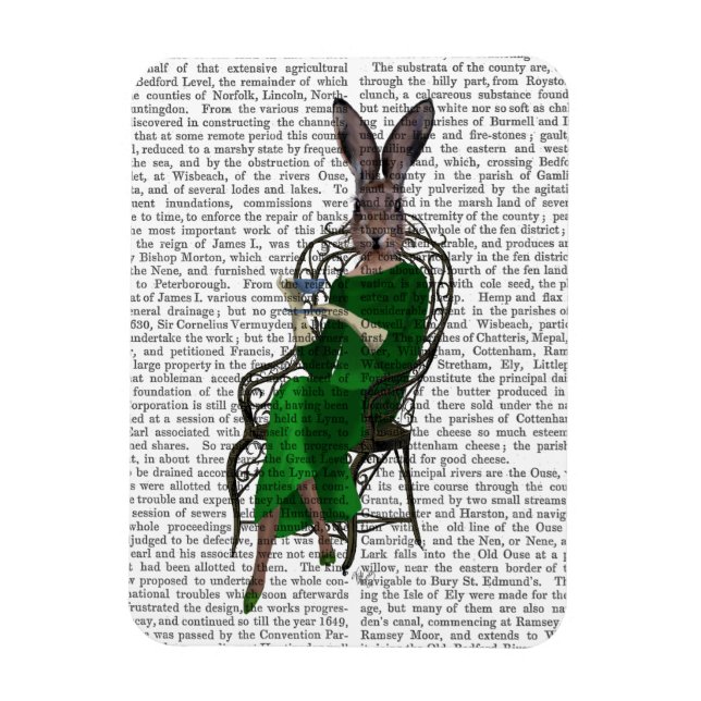 Magnet Flexible Lady Bella Rabbit Prendre du thé 2 (Vertical)