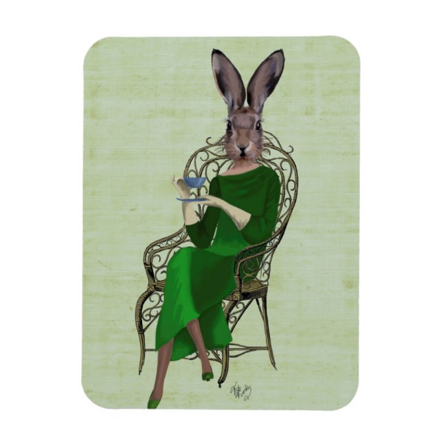 Magnet Flexible Lady Bella Rabbit Prendre du thé 3 (Vertical)