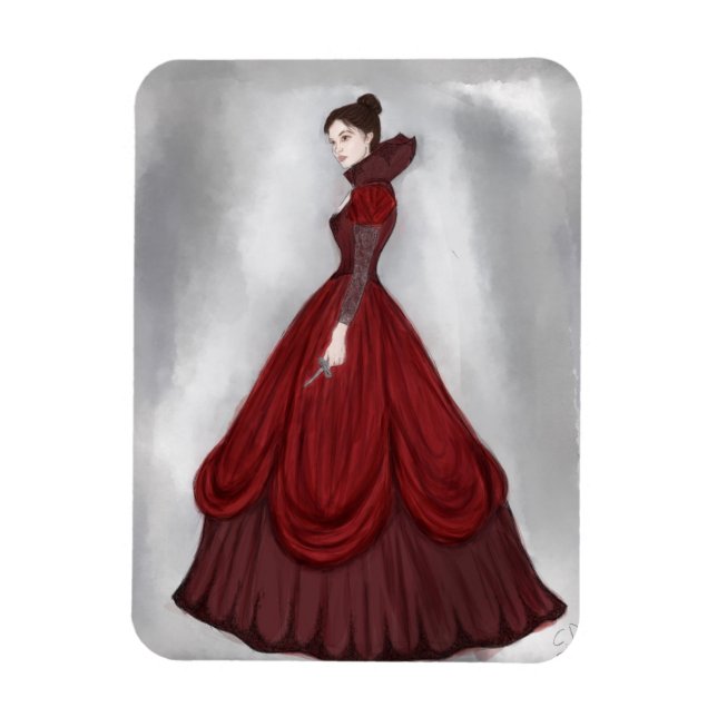 Magnet Flexible Lady In Red Poster plus grande carte postale Carte (Vertical)