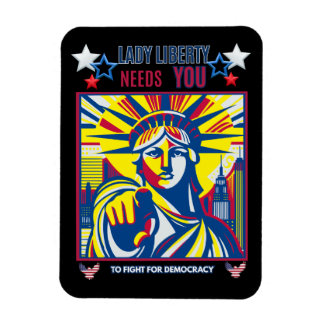 Magnet Flexible Lady Liberty a besoin de toi ! BG Noire lutte cont