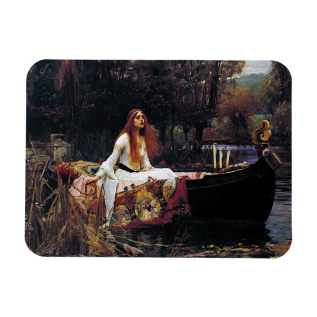 Magnet Flexible Lady Of Shallot Boat JW Waterhouse Art Romantique (Horizontal)