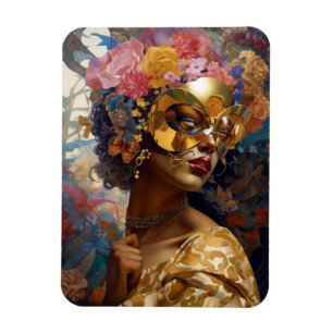 Magnet Flexible Lady Portant un Masque Art Imaginaire noir