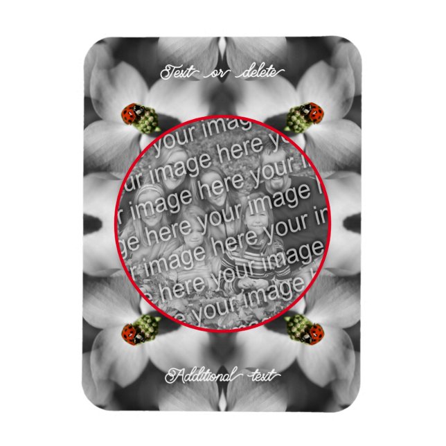 Magnet Flexible Ladybug On Dogwood Personnalisé Ajouter Votre Phot (Vertical)
