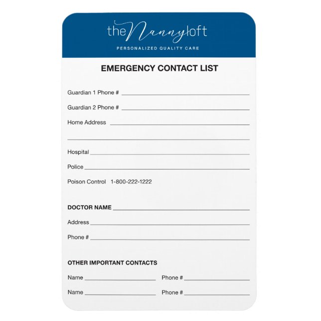 Magnet Flexible L'aimant de contact d'urgence Nanny Loft (Vertical)