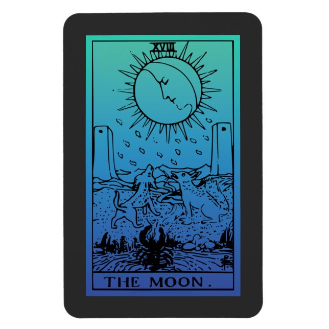Magnet Flexible L'aimant Gradient de la carte Tarot Lune (Vertical)