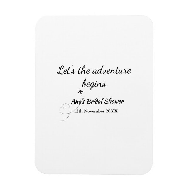 Magnet Flexible laisse l'aventure commencer nuptiale douche ajoute (Vertical)