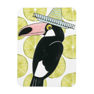 Magnet Flexible Laissez-nous taco au sujet de sombrero de toucan