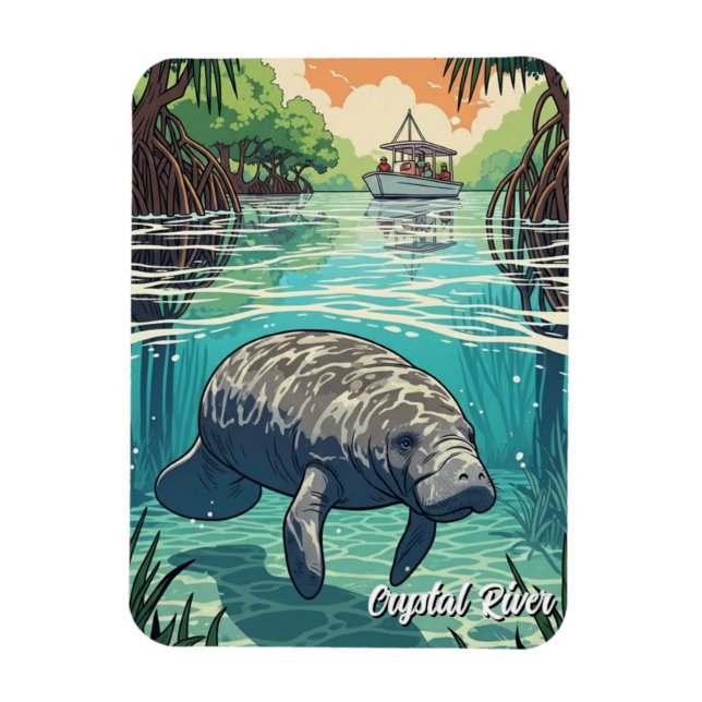 Magnet Flexible Lamantin dans Crystal River Floride (Vertical)