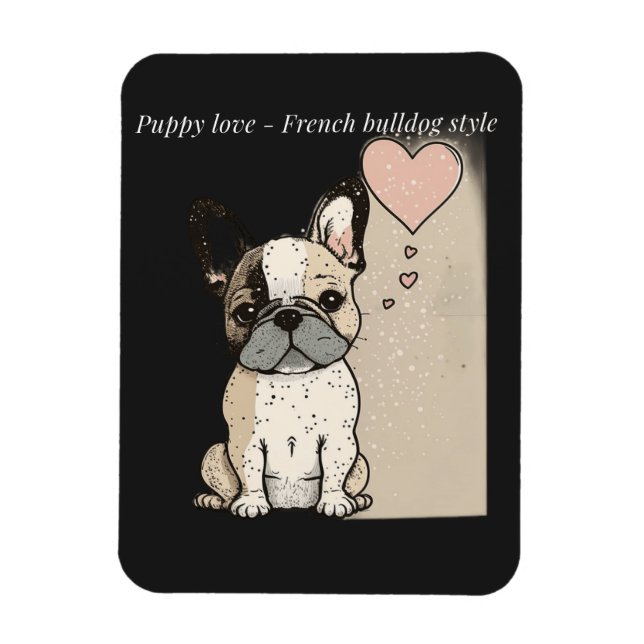 Magnet Flexible L'amour des chiots - à la française (Vertical)