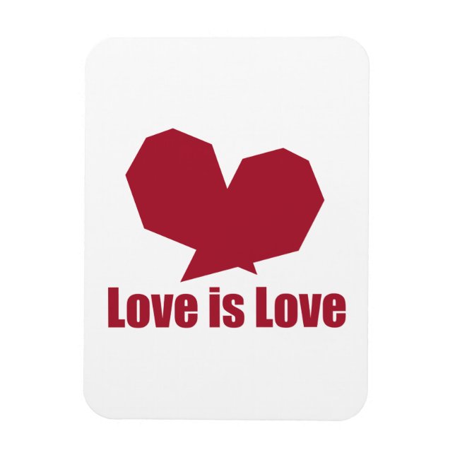 Magnet Flexible L'amour est l'amour cœur rouge (Vertical)
