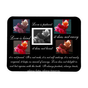 Magnet Flexible L'amour est patient, l'amour est doux floral