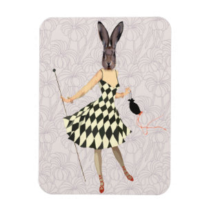 Magnet Flexible Lapin dans la robe blanche noire 2
