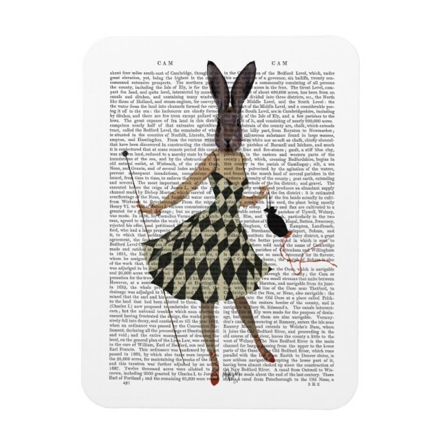 Magnet Flexible Lapin en robe blanche noire (Vertical)