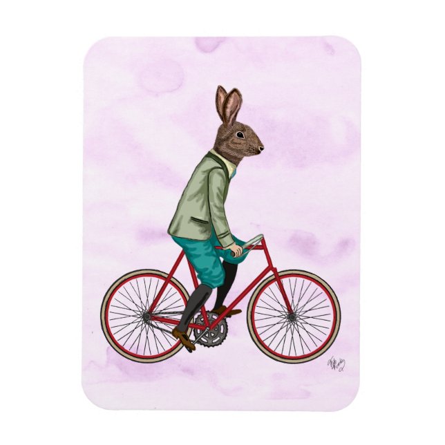 Magnet Flexible Lapin Sur Vélo 3 (Vertical)