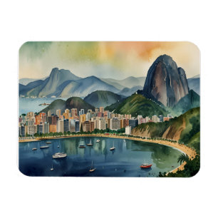 Magnet Flexible L'aquarelle de Rio de Janeiro