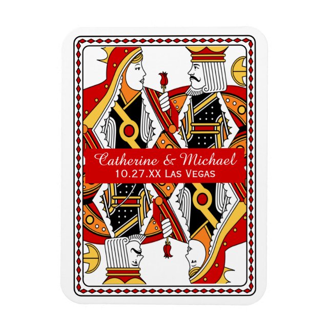 Magnet Flexible Las Vegas Playing Card King & Queen Enregistrer La (Vertical)